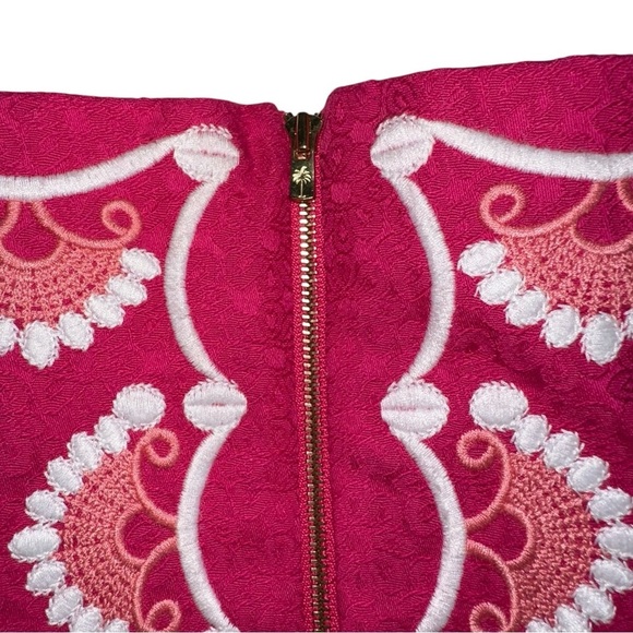 Lilly Pulitzer Maybell Peplum Embroidered Dress in Azalea Pink Size 12 - Picture 12 of 16